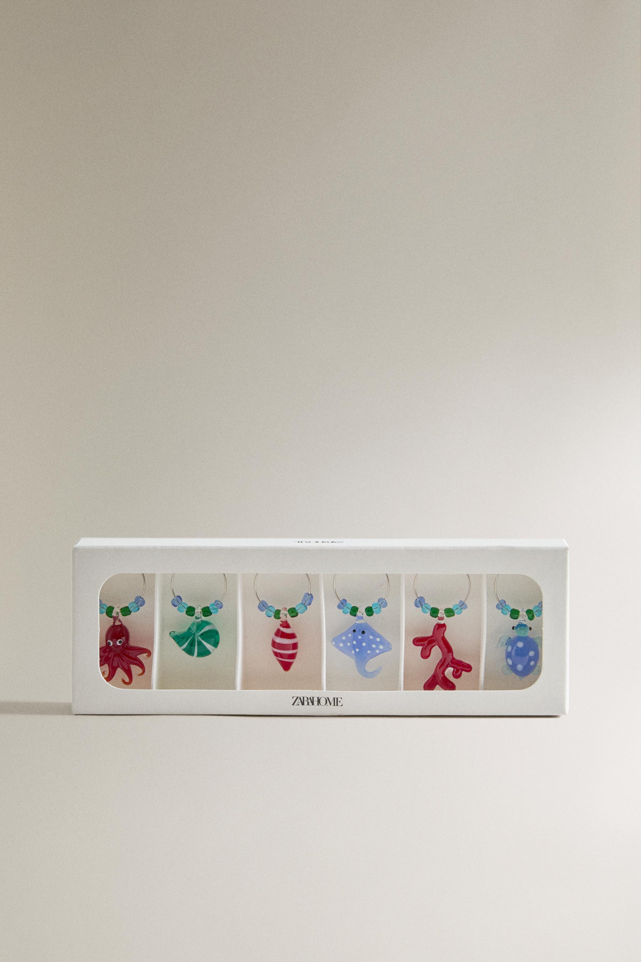 GLASS GLASS CHARMS (PACK OF 6